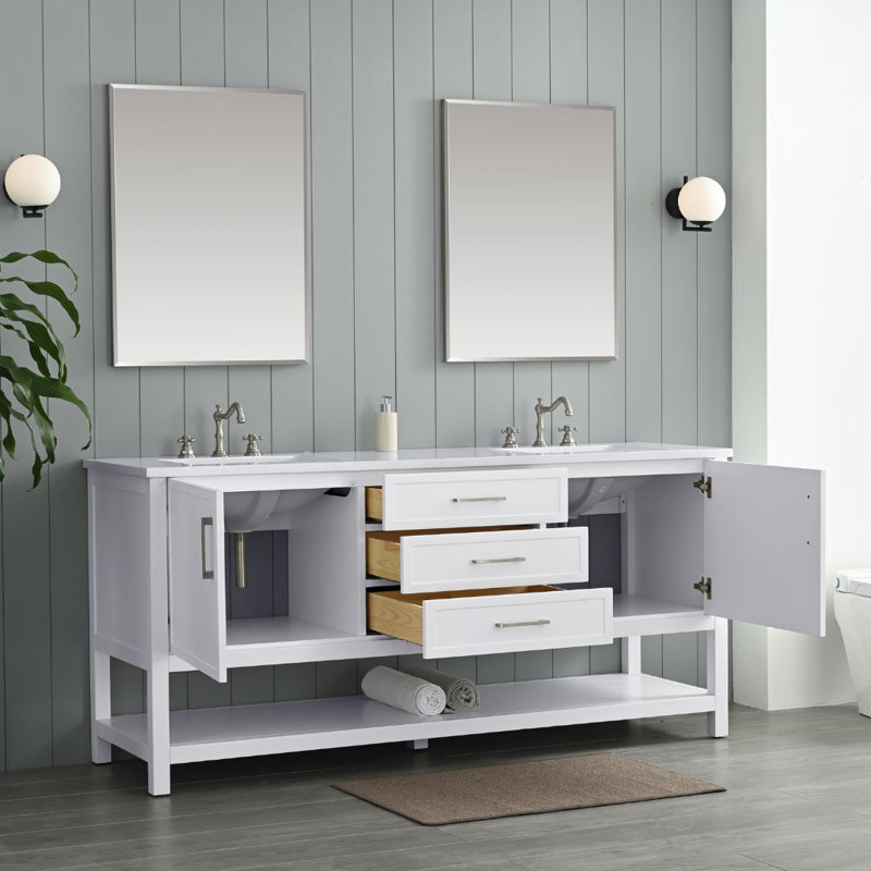 Mercury Row® Vicini 72" Double Bathroom Vanity & Reviews | Wayfair
